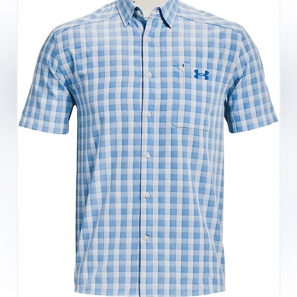 💙💙Under Armour Men's Drift Tide 2.0 Plaid Shirt XXL Blue LIKE NEW💙💙